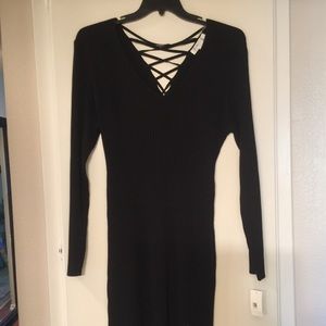 Black Knit Sweater Dress